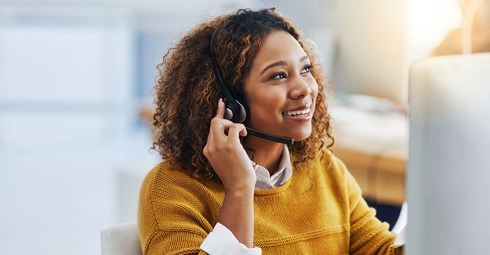 customer service agent in a call center